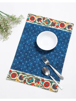 Fabindia - Blue Iznal Cotton Mat Set of 2