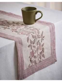 Fabindia - Maroon Ayira Cotton Hand Block Printed Runner (S)