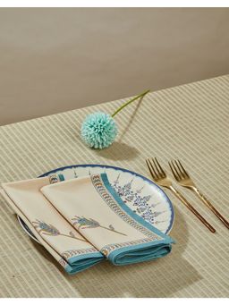 Fabindia - Blue Idika Tarinika Cotton Printed Napkin Set of 6