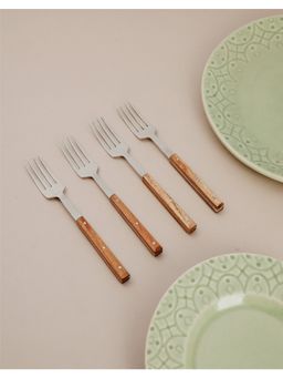 Fabindia - Natural Aakarik Dessert Fork Set of 4