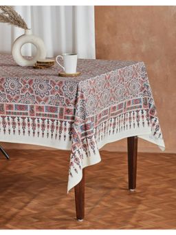 Fabindia - Pink Cerise Ilyana Cotton Hand Block Printed Table Cover