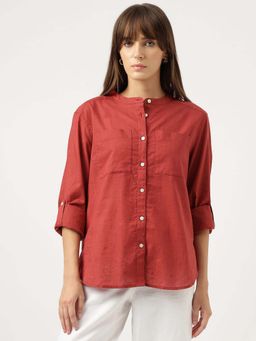 Marks & Spencer - Pure Cotton Striped Band Color Shirt