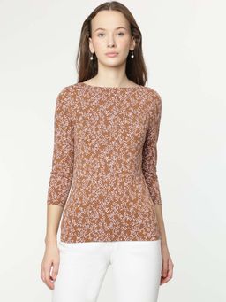 Marks & Spencer - Cotton Rich Printed 3/4 Sleeves T-Shirt