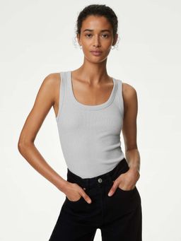 Marks & Spencer - Sparkly Cotton Rich Ribbed Tank
