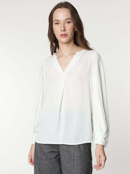 Marks & Spencer - Plain Mandarin Collar Top