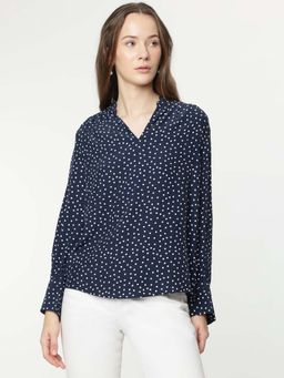 Marks & Spencer - Pure Viscose Polka Dots Full Sleeves Top