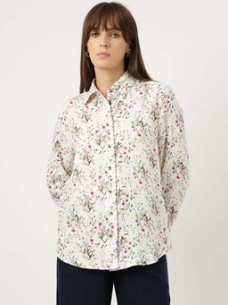 Marks & Spencer - Pure Linen Floral Print Spread Collar Shirt