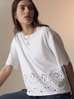 Marks & Spencer - Pure Cotton Broderie T-Shirt