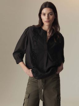 Marks & Spencer - Cotton Rich Embroidered Frill Detail Op
