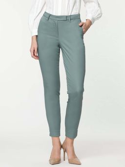 Marks & Spencer - Cotton Rich Plain Ankle Leg Trousers