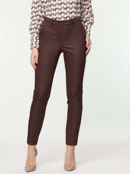 Marks & Spencer - Cotton Rich Plain Ankle Leg Trousers