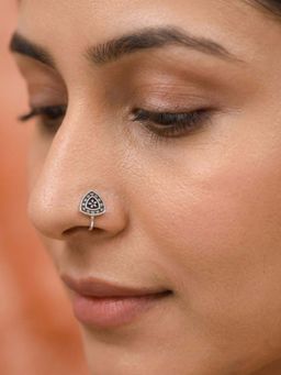 925 SILLER - Oxidised Rhodium Plating Silver Nosepin (Onesize)