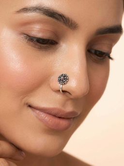 925 SILLER - Oxidised Rhodium Plating Silver Nosepin (Onesize)