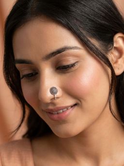 925 SILLER - Oxidised Rhodium Plating Silver Nosepin (Onesize)