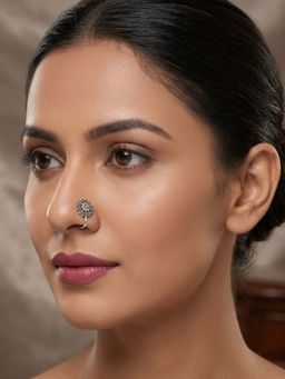 925 SILLER - Oxidised Rhodium Plating Silver Nosepin (Onesize)