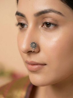 925 SILLER - Oxidised Rhodium Plating Silver Nosepin (Onesize)