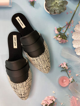 Misfit Panda - Vegan Black Woven Birdie Mules