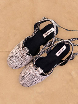 Misfit Panda - Vegan Beige Aanya Tie Up Mules