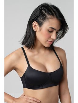bodyline - Black Seamless Lightly Padded Adjustable Straps and Wire Free Demi Bra