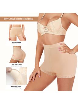 CareDone - Beige Padded Seamless Bottom Enhancing Waist and Brief Shaper
