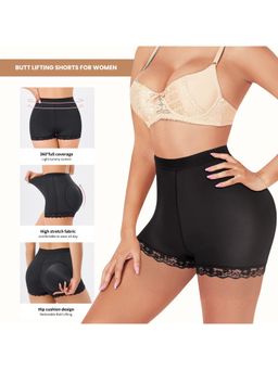 CareDone - Black Padded Seamless Bottom Enhancing Waist and Brief Shaper