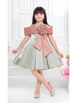 Lagorii - Pista Green Floral Party Wear Frock