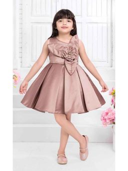 Lagorii - Copper Brown Floral Party Wear Frock