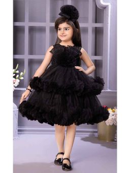 Lagorii - Black Frock with Floral Embellishment