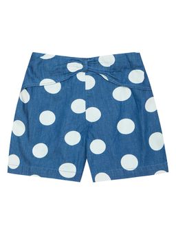 Budding Bees - Girls Polka Dot Denim Shorts