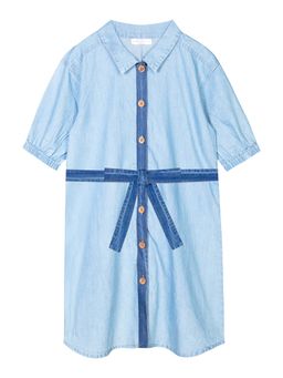 Budding Bees - Girls Blue Denim Shirt Dress