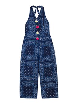 Budding Bees - Girls Printed Cotton Halter Neck Jumpsuit