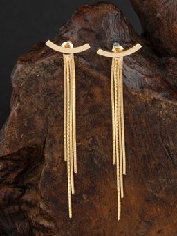 E2O - Gold Plated Multi Layered Contemporary Dangler Earring