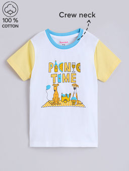 Hopscotch - White Cotton Typographic T-shirt