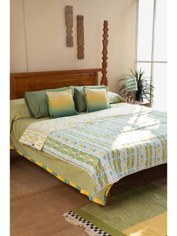 Freedom Tree - Mire Ikat Cotton Voile Mint Yellow Dohar