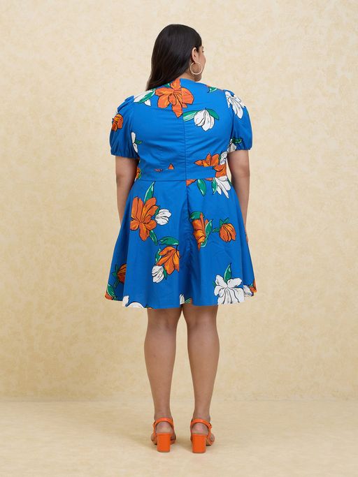 high neck floral skater dress High Neck Skater Dress In Black Floral Textured | EGO US