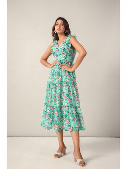 Twenty Dresses by Nykaa Fashion - Sea Green Flared Midi Dress