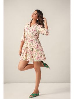 Twenty Dresses by Nykaa Fashion - Rayon Ditsy Floral Collar short Dress