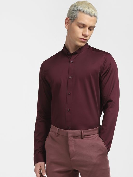 Jack & Jones Burgundy Full Sleeves Shirt