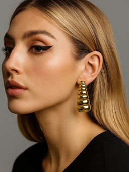 Digital Dress Room - Gold Plated Sea Shell Design Western Earrings