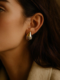 Digital Dress Room - Gold Plated Drop Design Western Earrings
