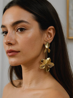 Digital Dress Room - Flower Drop Design Western Earrings
