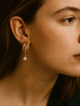 Digital Dress Room - Half Hoop with Pearl Design Western Earrings