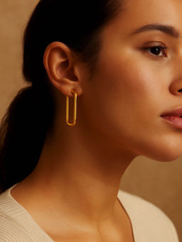 Digital Dress Room - Gold Plated U Shape Design Western Earrings