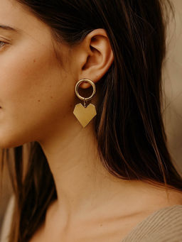 Digital Dress Room - Gold Plated Heart Design Western Earrings