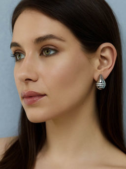 Digital Dress Room - Silver Plated Drop Design Western Earrings
