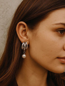 Digital Dress Room - Hoop with Pearl Design Western Earrings