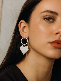 Digital Dress Room - Silver Plated Heart Design Western Earrings
