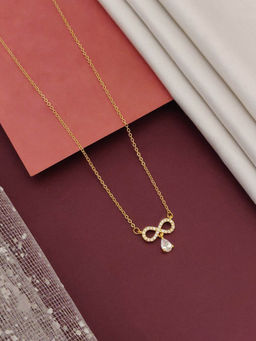 Abdesigns - Unique Gold Plated American Diamond Necklace