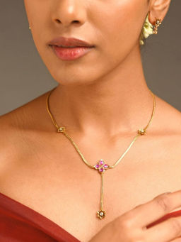 Abdesigns - Sophisticated Gold Plated Pink Jewellery Set