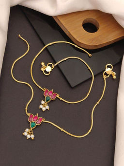Abdesigns - Enchanting Pachi Kundan Gold Plated Anklet